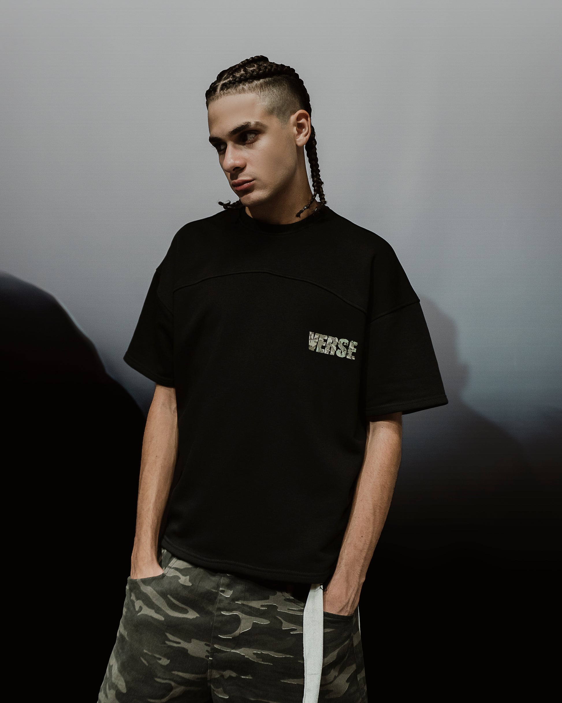 CAMO BLACK TEE