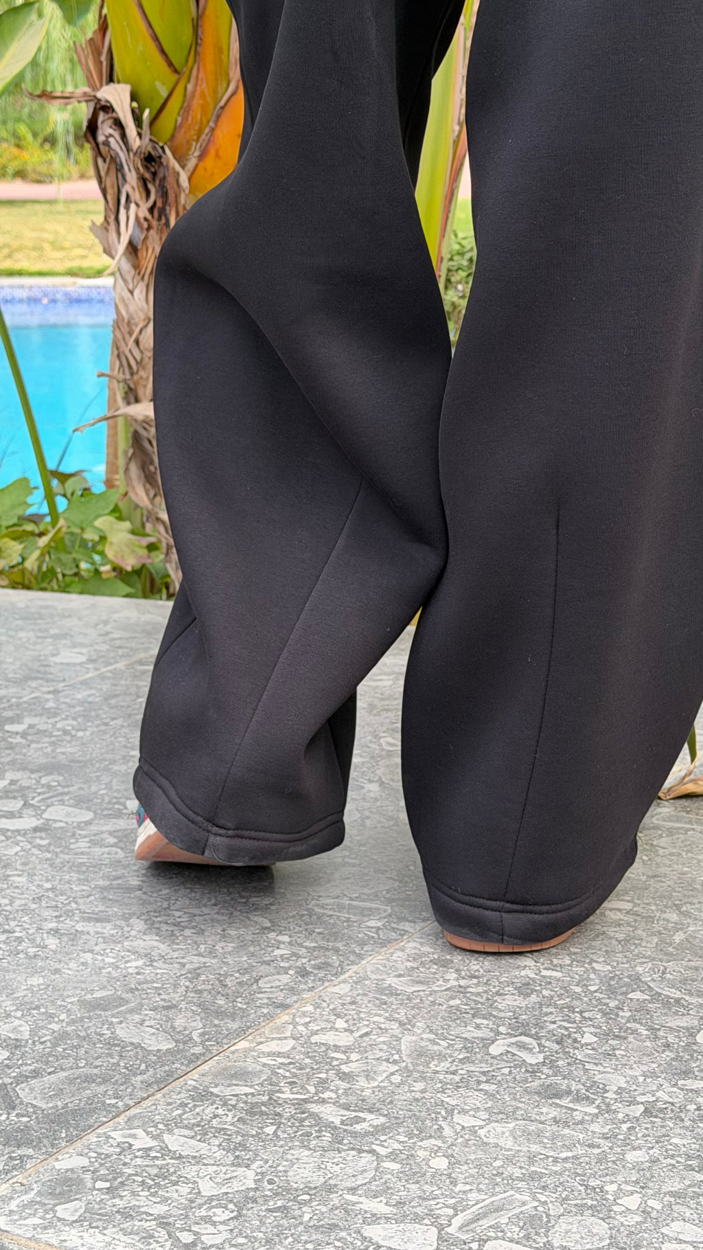 Black foldover pants