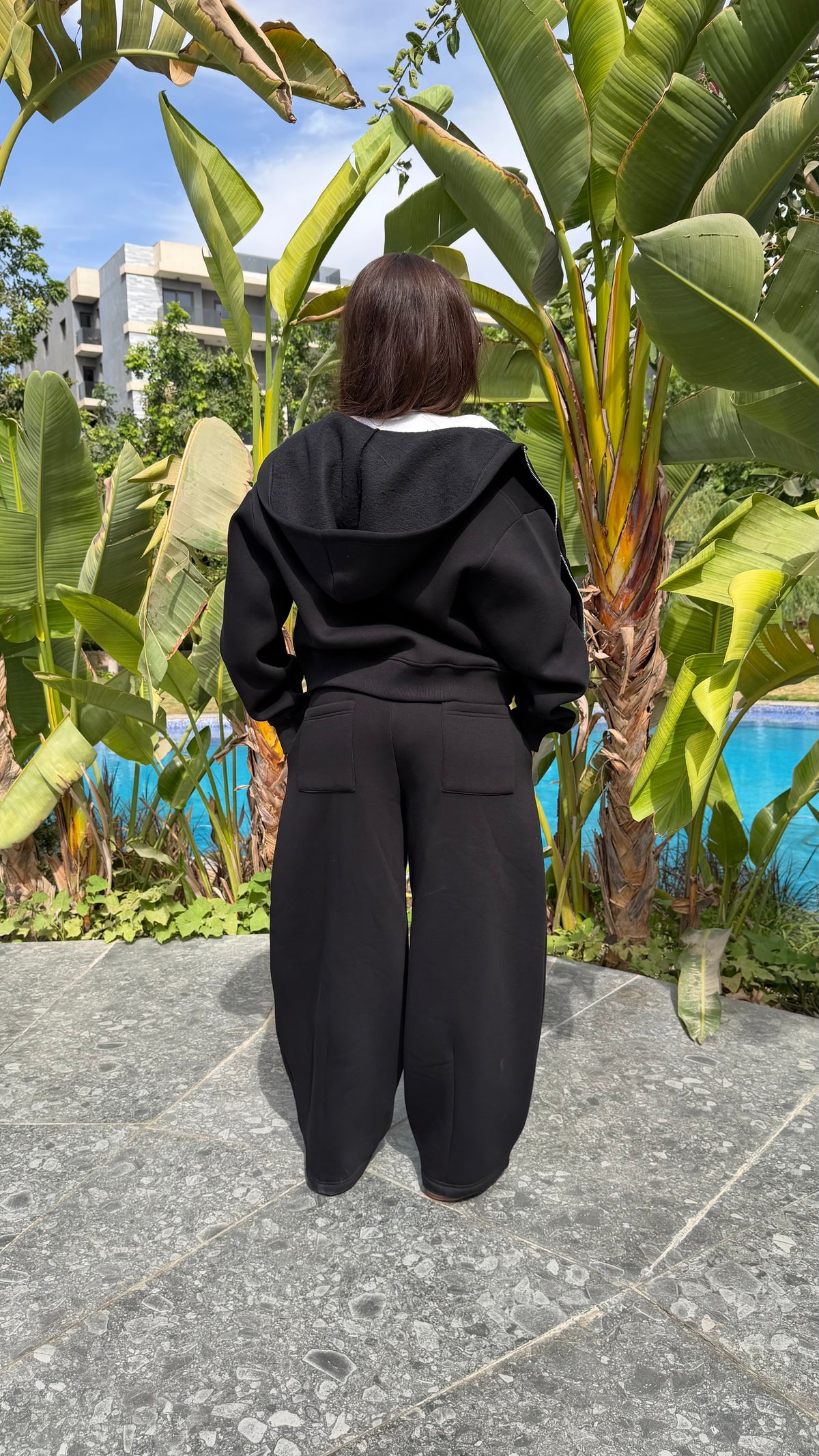 Black foldover pants