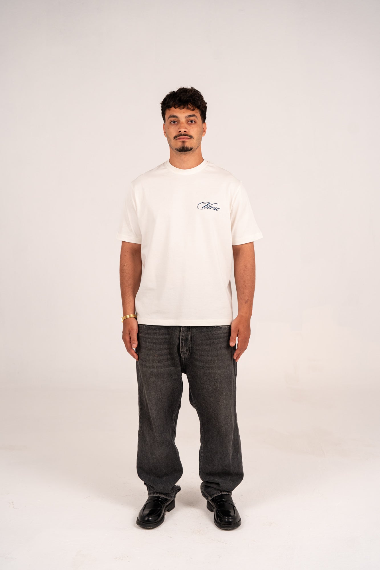White graphic tee