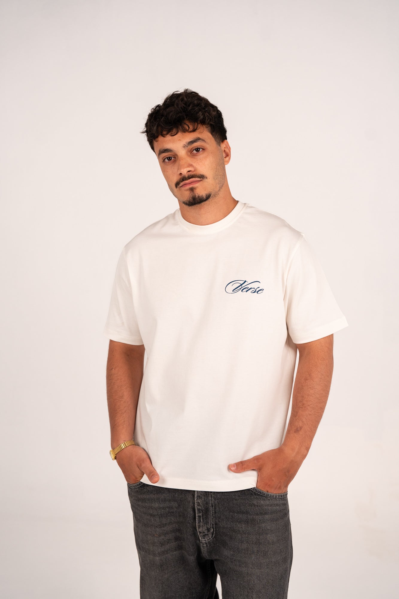 White graphic tee