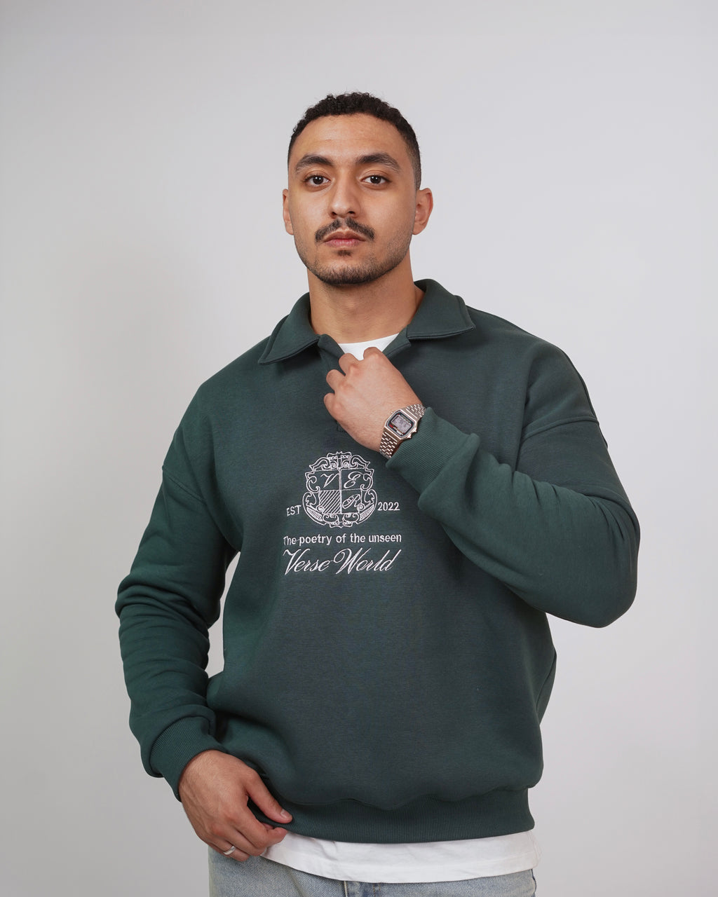 Green Polo Sweater