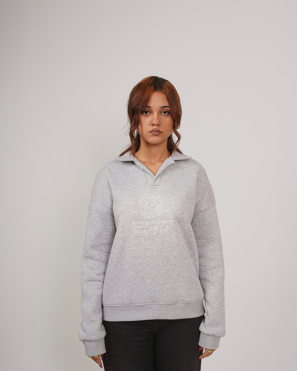 Grey Polo Sweater